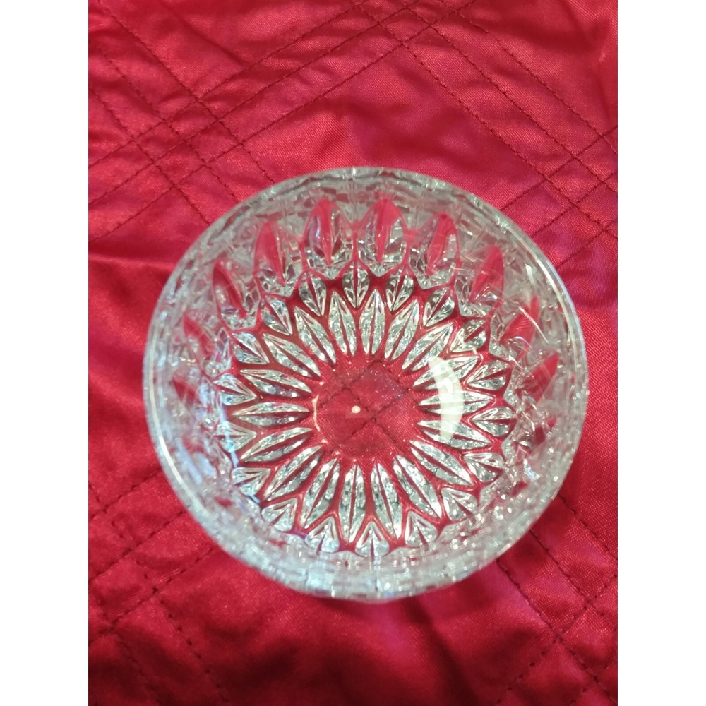 Crystal Bowl Small Sunflower Pattern 1.7x3 Inch Trinket Box Sugar Bowl